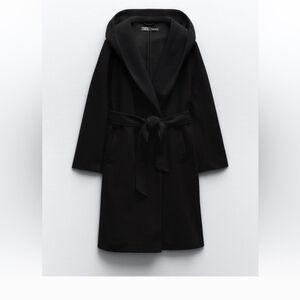 Zara hooded belted coat
